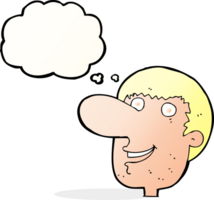 cartoon happy male face with thought bubble png