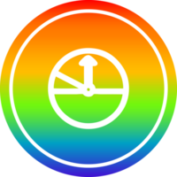 hastighetsmätare cirkulär ikon med regnbåge lutning Avsluta png