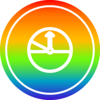 compteur de vitesse circulaire icône avec arc en ciel pente terminer png