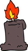 cartoon doodle burning candle png