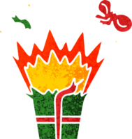 retro Illustration Stil schrullig Karikatur von ein explosiv Geschenk png