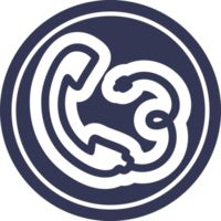 telephone handset circular icon symbol png