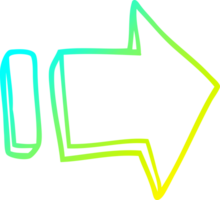 cold gradient line drawing of a cartoon pointing arrow png