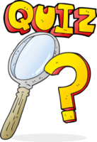 Hand gezeichnet Karikatur Quiz Symbol png