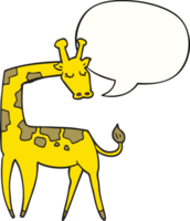 dessin animé girafe avec bulle de dialogue png