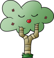 arbre de dessin animé avec visage png