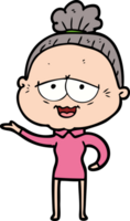 cartoon happy old lady png