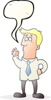 hand drawn speech bubble cartoon businessman png