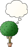 cartoon tree with thought bubble in smooth gradient style png