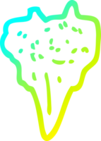 cold gradient line drawing of a cartoon dog tooth png