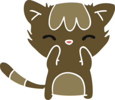 Hand gezeichnet Karikatur von süß kawaii Katze png