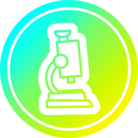 microscope and slide circular icon with cool gradient finish png