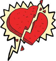 hand drawn speech bubble cartoon broken heart symbol png