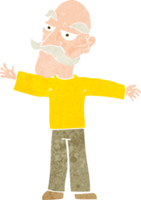 cartoon old man spreading arms wide png