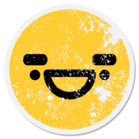 happy big eyebrow face circular sticker png