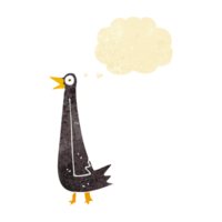 funny cartoon bird with thought bubble png