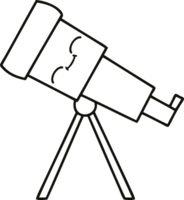 line drawing cartoon of a telescope png