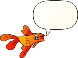 cartoon fighting fish with speech bubble in smooth gradient style png