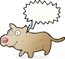 Cartoon glücklicher kleiner Hund mit Sprechblase png