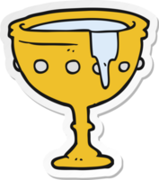 sticker of a cartoon medieval cup png