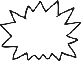 hand drawn black and white cartoon explosion png