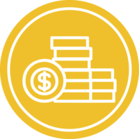 staplade pengar cirkulär ikon symbol png