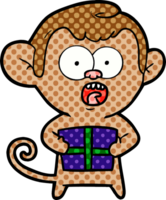 dessin animé singe choqué png