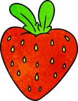 hand drawn textured cartoon doodle of a fresh strawberry png
