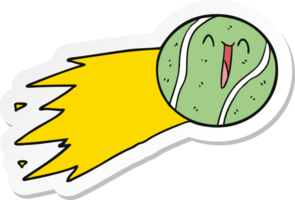 Aufkleber eines fliegenden Tennisball-Cartoons png