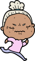 cartoon annoyed old lady png