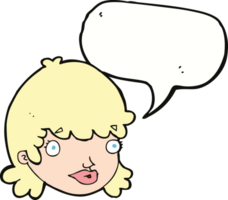 cartoon female face with surprised expression with speech bubble png