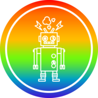malfunctioning robot circular icon with rainbow gradient finish png