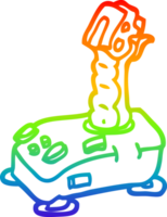 rainbow gradient line drawing of a cartoon joystick png