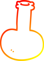 warm gradient line drawing of a cartoon red vase png