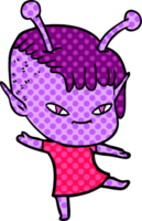 linda garota alienígena de desenho animado png