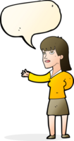 cartoon woman explaining with speech bubble png