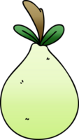 gradient shaded quirky cartoon pear png