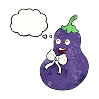 hand drawn thought bubble textured cartoon eggplant png