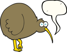 hand drawn speech bubble cartoon kiwi bird png