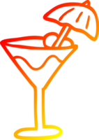 warm gradient line drawing of a cartoon cocktail png