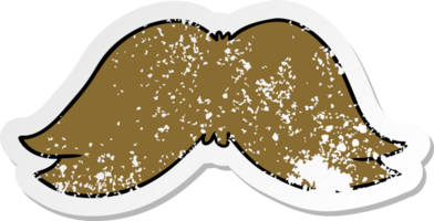 hand drawn distressed sticker cartoon doodle of a mans moustache png