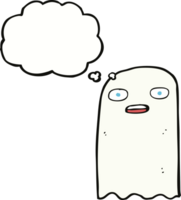 funny cartoon ghost with thought bubble png