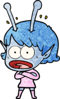 garota alienígena chocada dos desenhos animados png