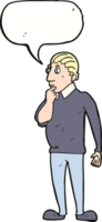 catoon curious man with speech bubble png