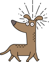 illustration of a traditional tattoo style surprised dog png