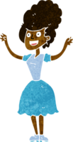 mulher feliz dos anos 50 dos desenhos animados png