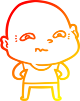 warm gradient line drawing of a cartoon creepy guy png