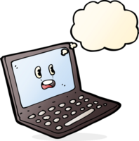 cartoon laptop computer with thought bubble png