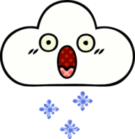 comic book style cartoon of a snow cloud png