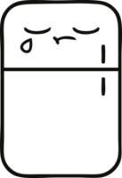 line drawing cartoon of a fridge  zer png